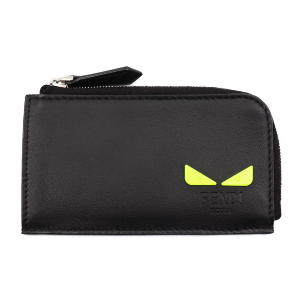 Fendi Monster Bag Bugs Coin Case Black Yellow - Gem
